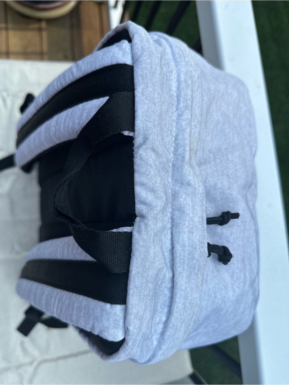 adidas womens Light Gray Backpack with Gold Accents - Picture 4 of 8